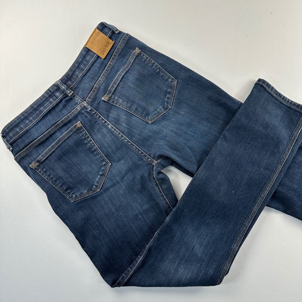 DU/ER No Sweat Slim Straight Jeans Mens‎ 28x32 (30x31) Dark Wash Comfort Stretch